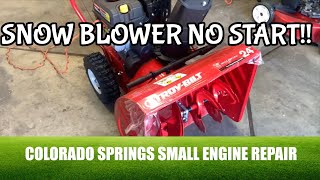 Troy-Bilt Snowblower Won't Start Small Engine Repair