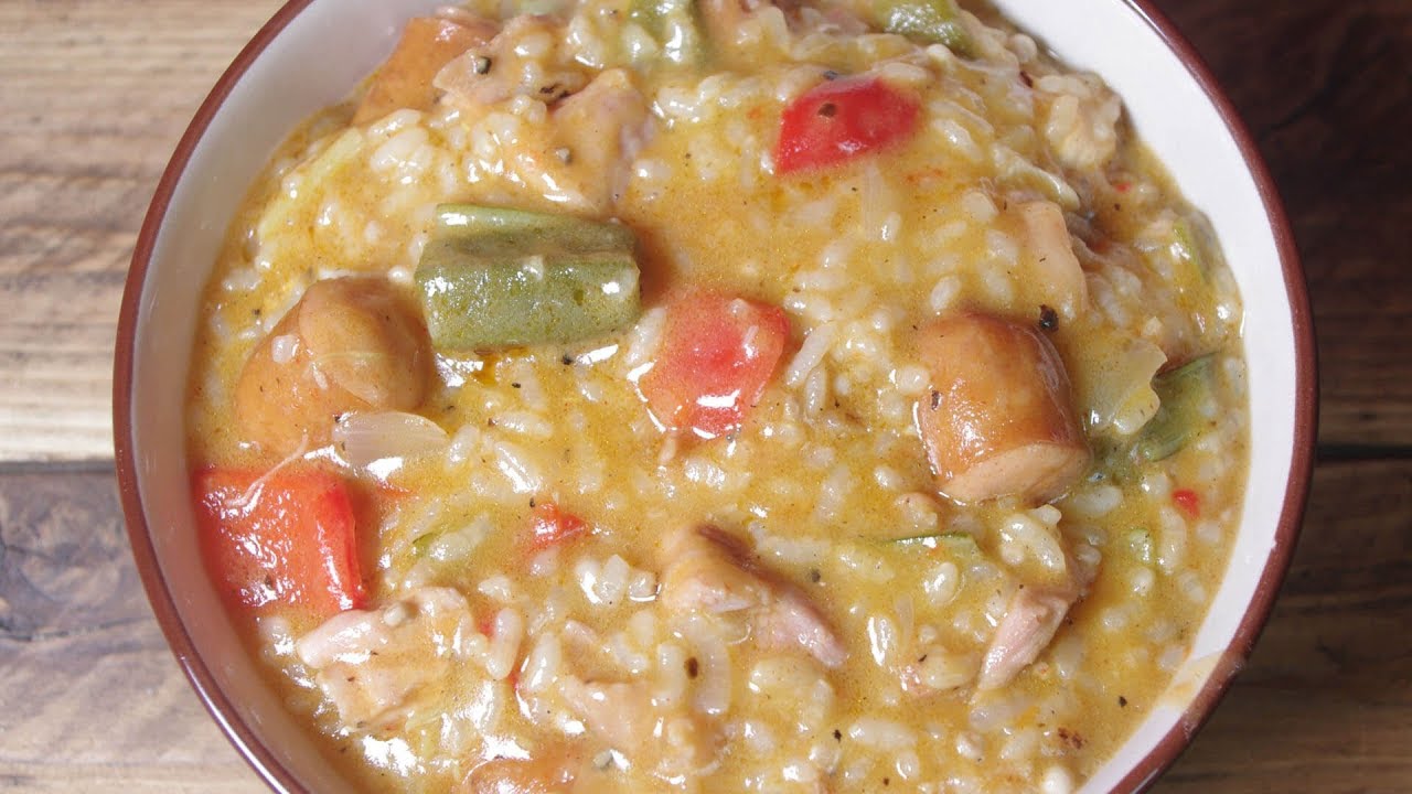 How To Make Simplified Cajun Sausage & Chicken Gumbo with Rice Recipe