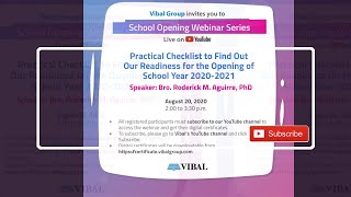 Webinar for Teachers| Practical Checklist to Find Out Our Readiness for the Opening of School Year
