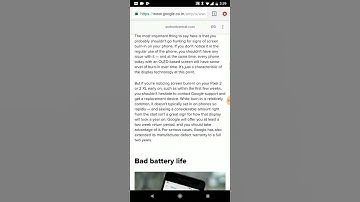 Pixel 2 xl scrolling font display issues