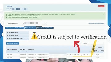 Credit is subject to verification error / problem in PF #pf #epf #epfo #pftransfer #pfalert #pfinfo