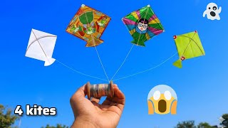 "4 kites how make a 4 type kite hindi paper lal pari guru chala hara paper just 2 minutes "!