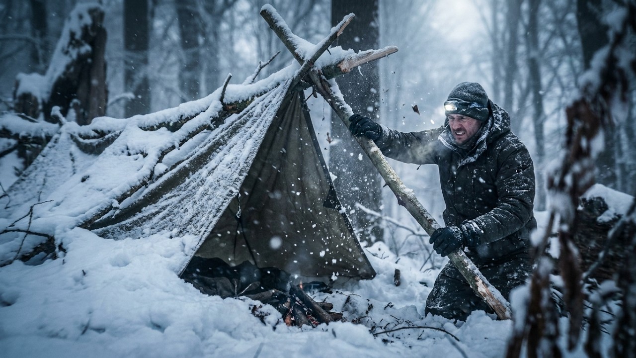 🔥 Ultimate Winter Survival ❄️ Alone in -21°C Blizzard, Deep Snow & Frozen Forest