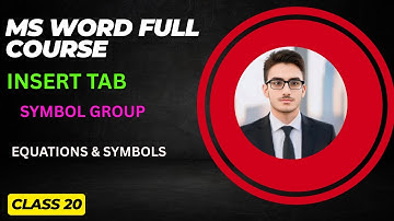MS Word Class 20 | Insert Tab | ( Symbols Group ) " Equation , Symbols "
