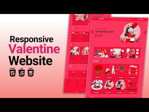 How To Create Complete Responsive Valentine Website Design Using HTML ...