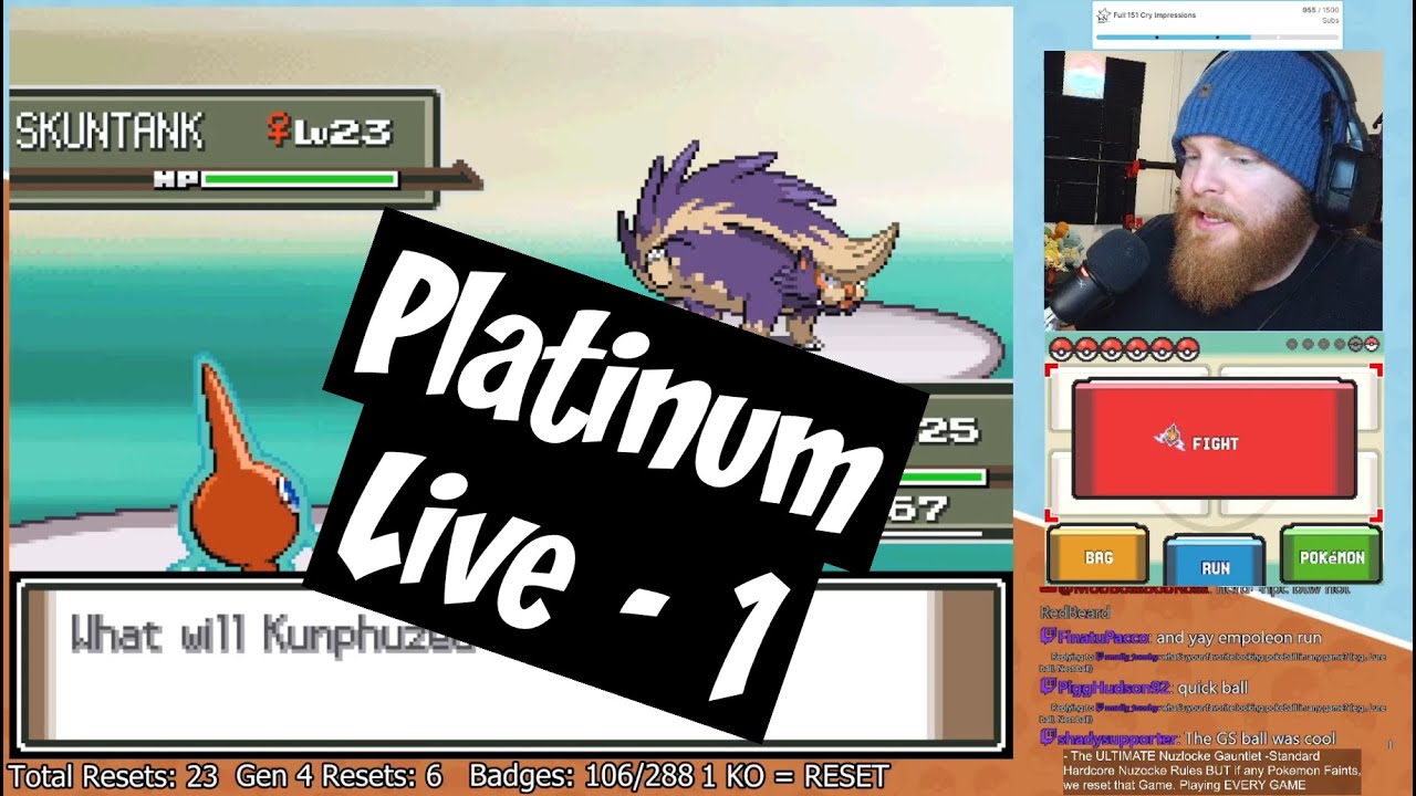The ULTIMATE Nuzlocke GAUNTLET - Platinum - Live Stream 1