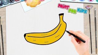 banana paint drawing yellow easy