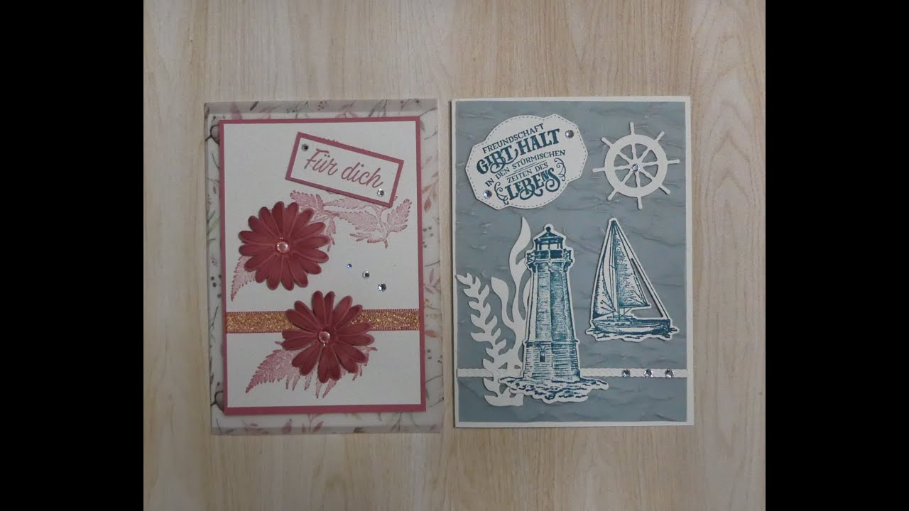 tolle Karten mit Material verschiedener Anbieter ,Stampin up, Vellum ...