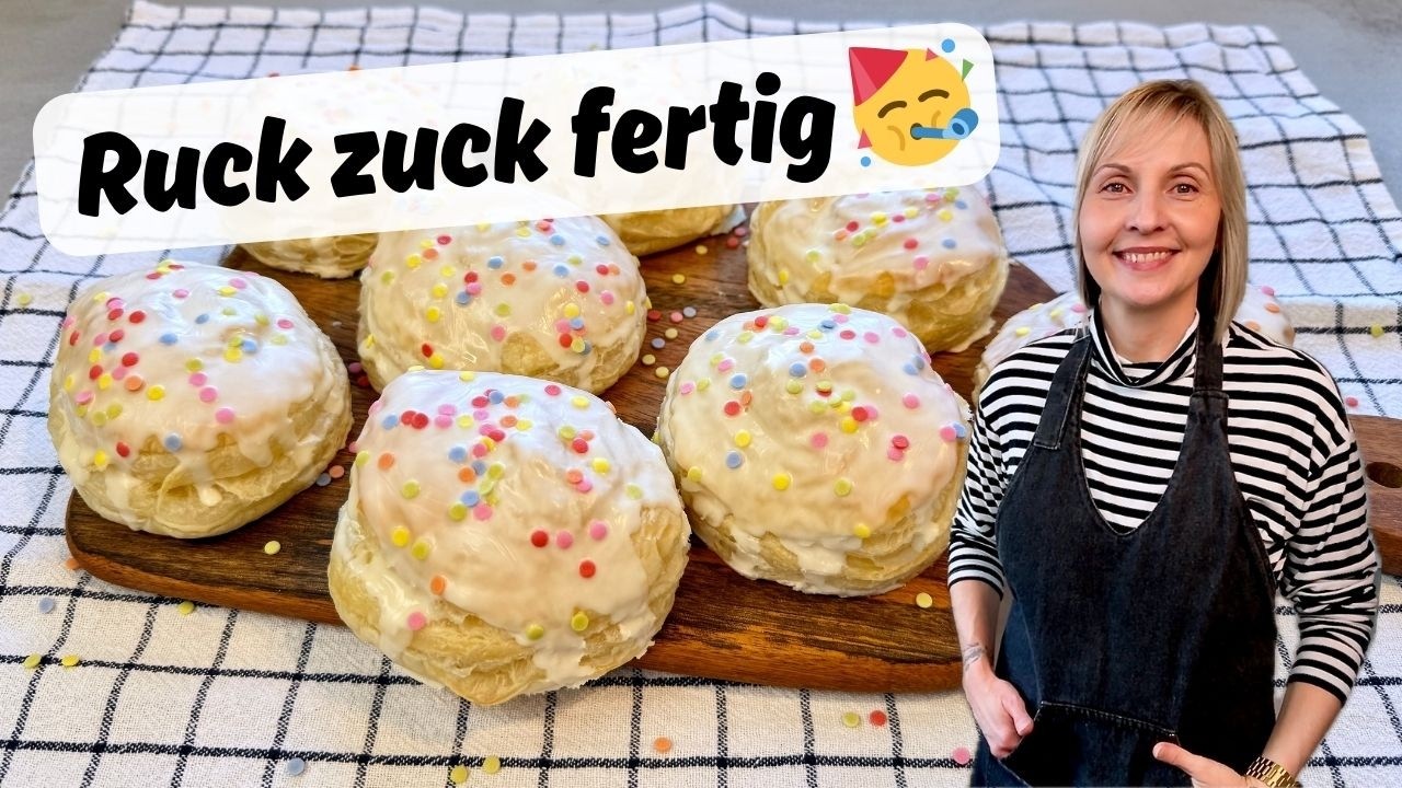 🥳 Ruck Zuck FASCHINGSKRAPFEN aus Blätterteig - last Minute Rezept - ohne Thermomix®