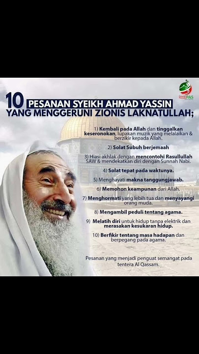 10 Pesan Syekh Ahmad Yasin