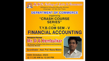 Crash Course Financial Accounting  TYBCOM(Sem V)