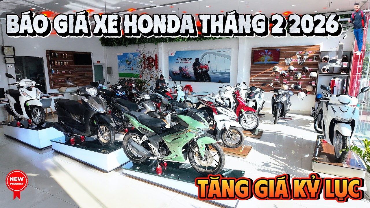 BÁO GIÁ XE HONDA MỚI NHẤT THÁNG 2 2026 ▶ KHUYẾN MÃI LỚN – TĂNG GIÁ MẠNH 🔴 TOP 5 ĐAM MÊ