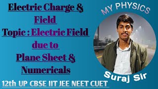 Electric field due to infinite long plane sheet Class 12th Physics UP CBSE IIT JEE NEET CUET