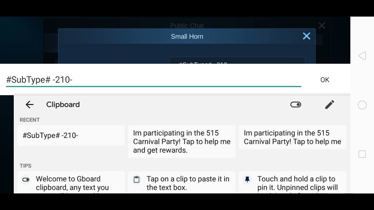 Mobile Legends 515 new event trick, Subtype