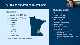 Air Toxics Regulations Rulemaking Community Information Session – September 2024.
