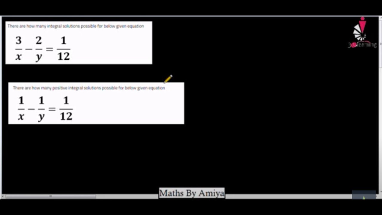 Integral Solutions of 1⁄m ± 1⁄n = 1⁄k | | CAT 2021 | CAT 2022 | CAT ...