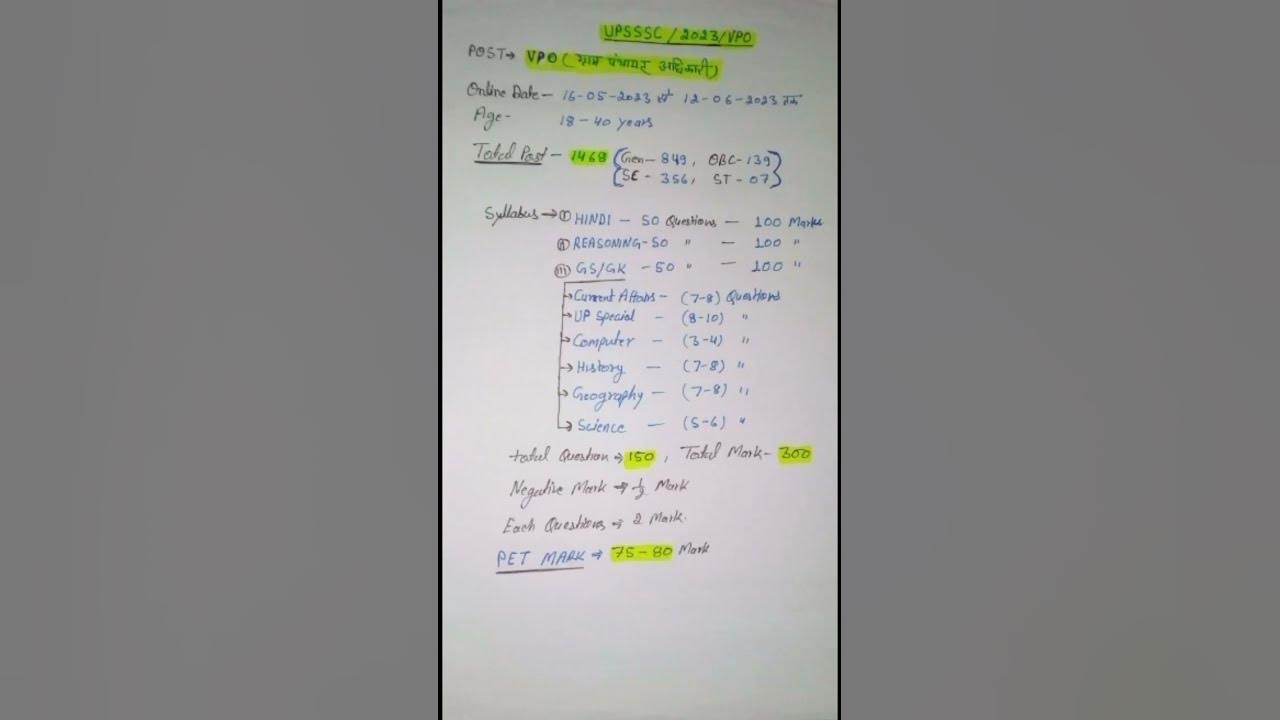 VDO 2023 SYLLABUS I VPO l #shorts #youtubeshort Gram Panchayat Adhikari II Gram Vikas Adhikari II