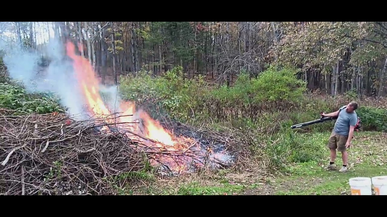 Got oxygen? Flames get stoked by the brushmaster and his Echo!!