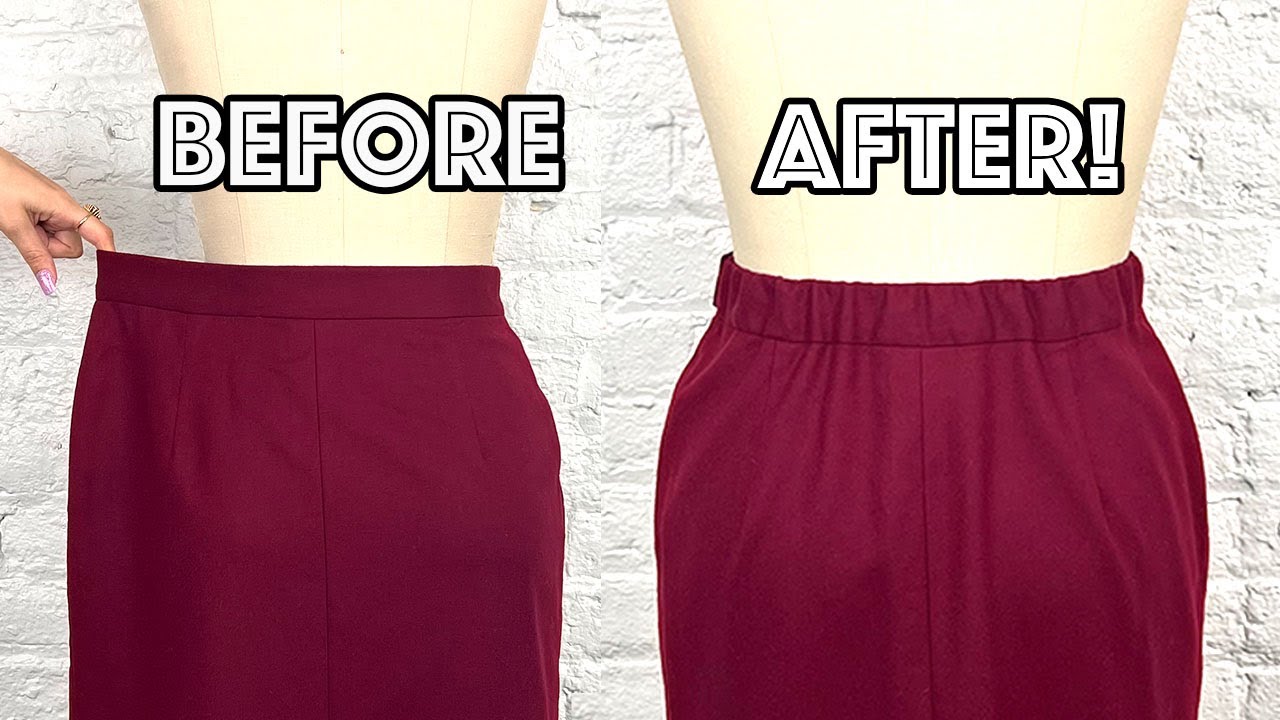half-elastic-waistband-sewing-hack-make-a-skirt-smaller-at-the-waist