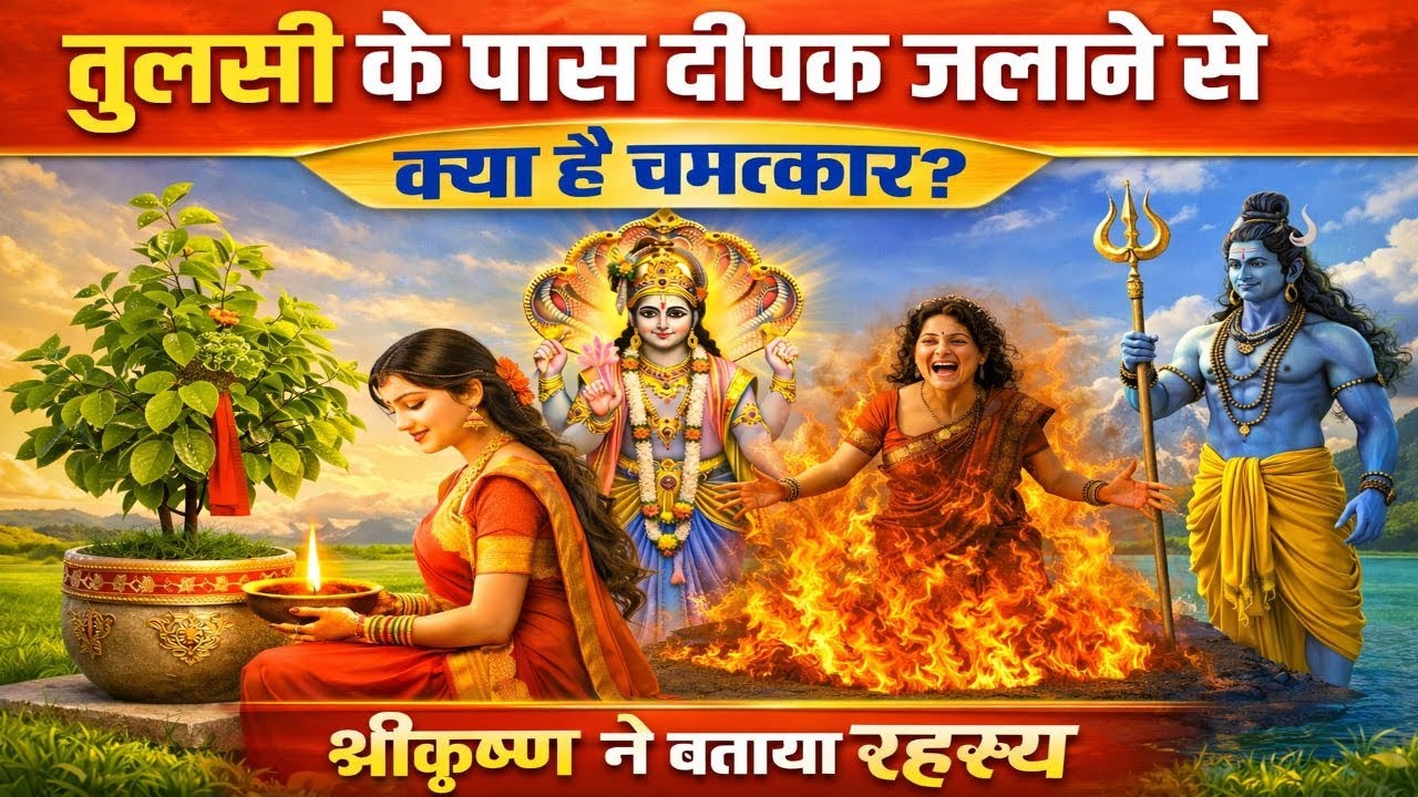 तुलसी के पास दीपक जलाने का महत्व | श्री कृष्ण द्वारा सुनाई गई प्राचीन कथा 