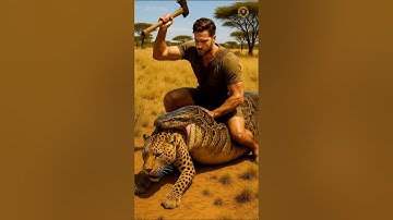 #2 Will the man manage to save the leopard from the snake? 👨🐆🐍❓ 남자가 표범을 뱀에게서 구해낼 수 있을까요? #rescue