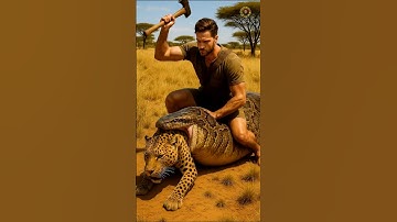 #2 Will the man manage to save the leopard from the snake? 👨🐆🐍❓ 남자가 표범을 뱀에게서 구해낼 수 있을까요? #rescue