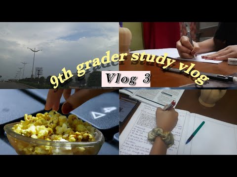Productive Study Vlog || 9th grader study vlog || shoutout🍀🗒// (piled up by assignments) #vlog03