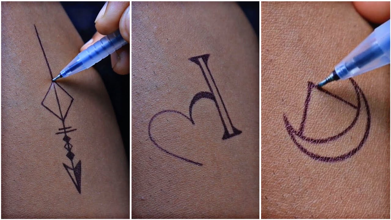 Easy tattoo of arrow and K❤️ with heart beautiful idea || simple tribal \ DIY \ temporary tattoo