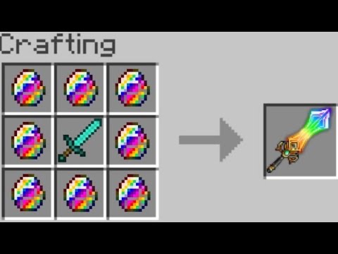 Crafting a ULTIMATE RAINBOW SWORD in Minecraft PE 