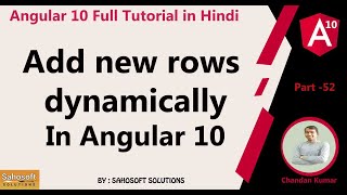 Add new rows dynamically In Angular 10 : Angular 10 Full Tutorial in Hindi