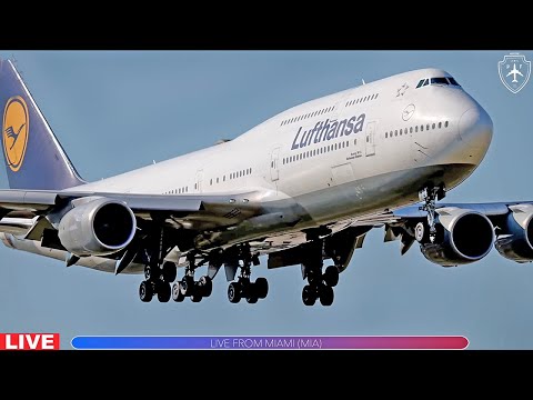 MIAMI CARGO HEAVEN LIVE RUNWAY 9 WITH EXTREME CLOSE UPS BA A380 Lufthansa B747 8 AND MORE