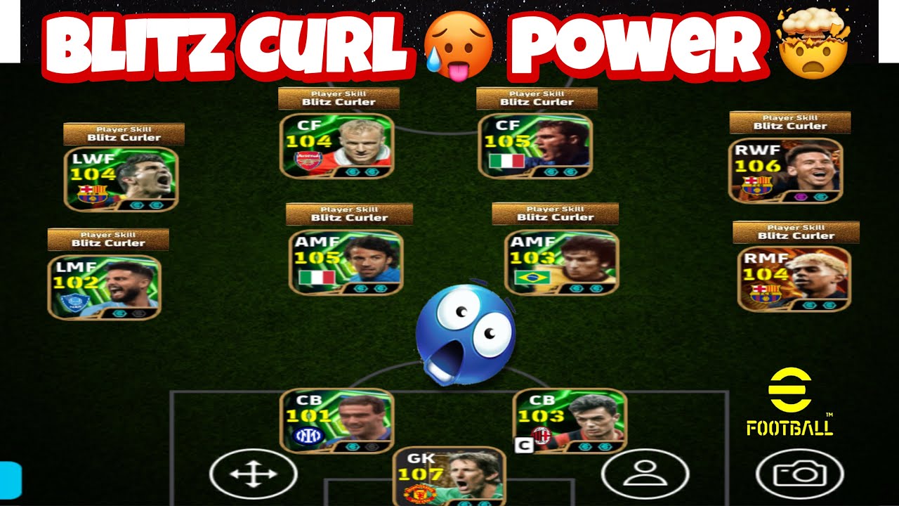 🥵Blitz Curl 🤯 How Many Blitz Curl in Your Team | Best Blitz Curler in eFootball | Messi Blitz Curl |