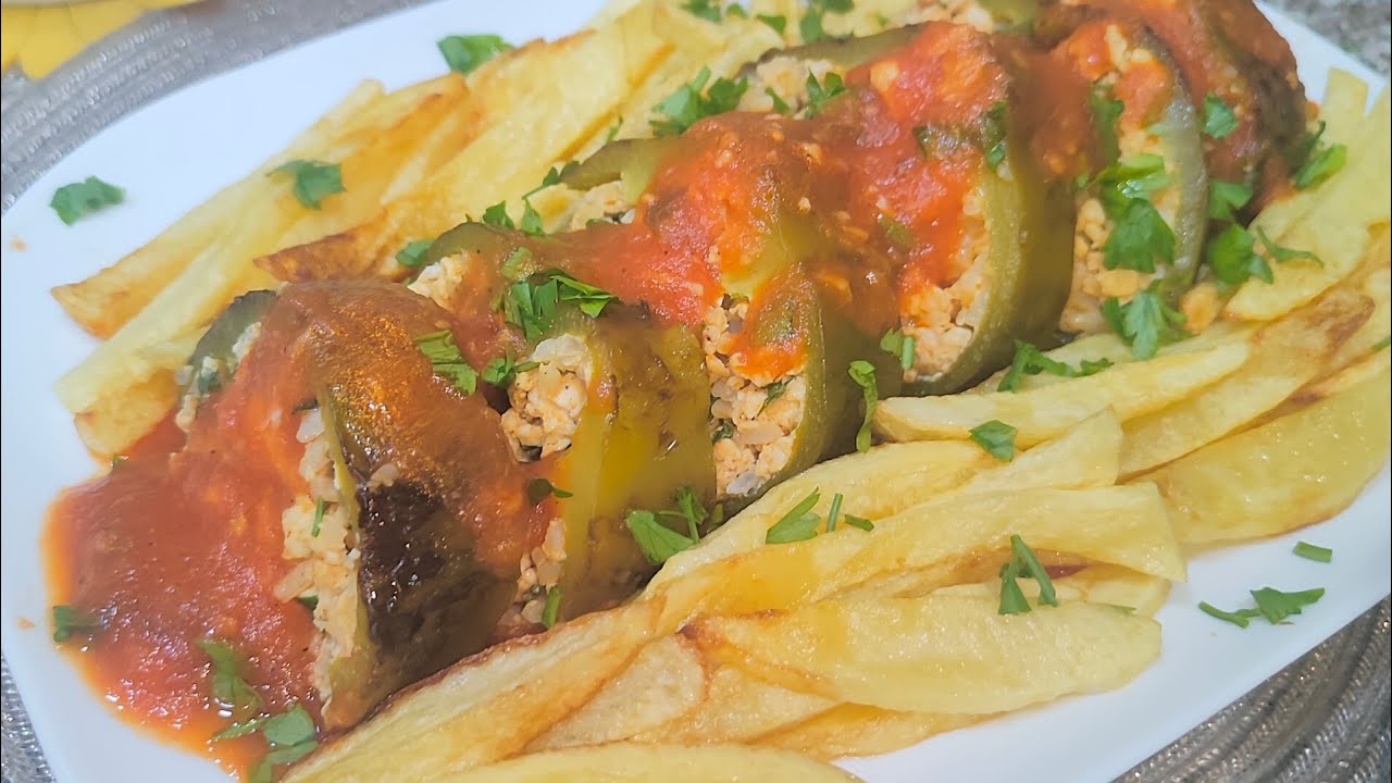 فلفل محشي بحشو اقتصادي و بزاااف بنين 🔥وصفة سهلة توجد في وقفة 👌 تستاهل التجربة