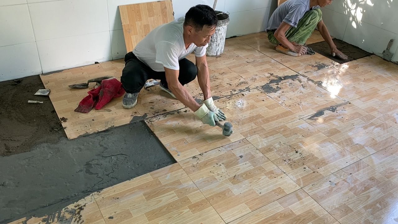 Amazing Construction Kitchen Floor & How To Install Ceramic Tiles Step ...