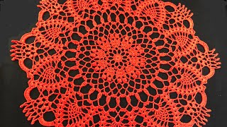 (#E-0216)-(part 5/5)-Pineapple Crochet Table Centerpiece (Step by Step)-