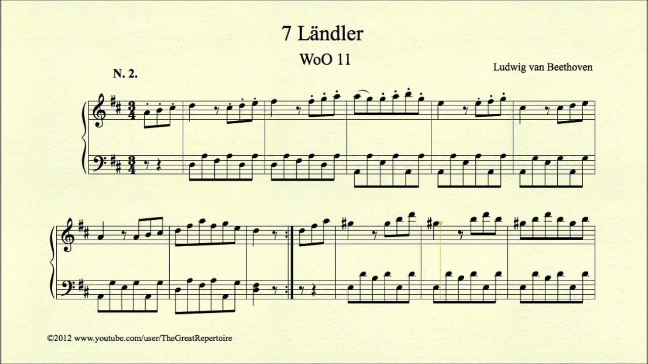 Beethoven, 7 Ländler, WoO 11, No 2