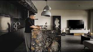 Unveiling A Unique Dark Twist To A Wabi Sabi Home In Singapore