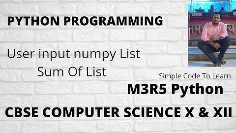 2: How to take user input in a numpy array || Python Data Analysis (Hindi)