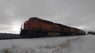 478 Axle BNSF bean train with Defect Detector at MP1208.4 Conkelly heading up Bad Rock Canyon