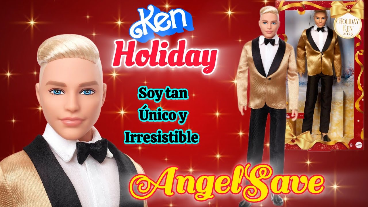Ken doll clasico cabello rubio holiday 2025, Review En Español 
