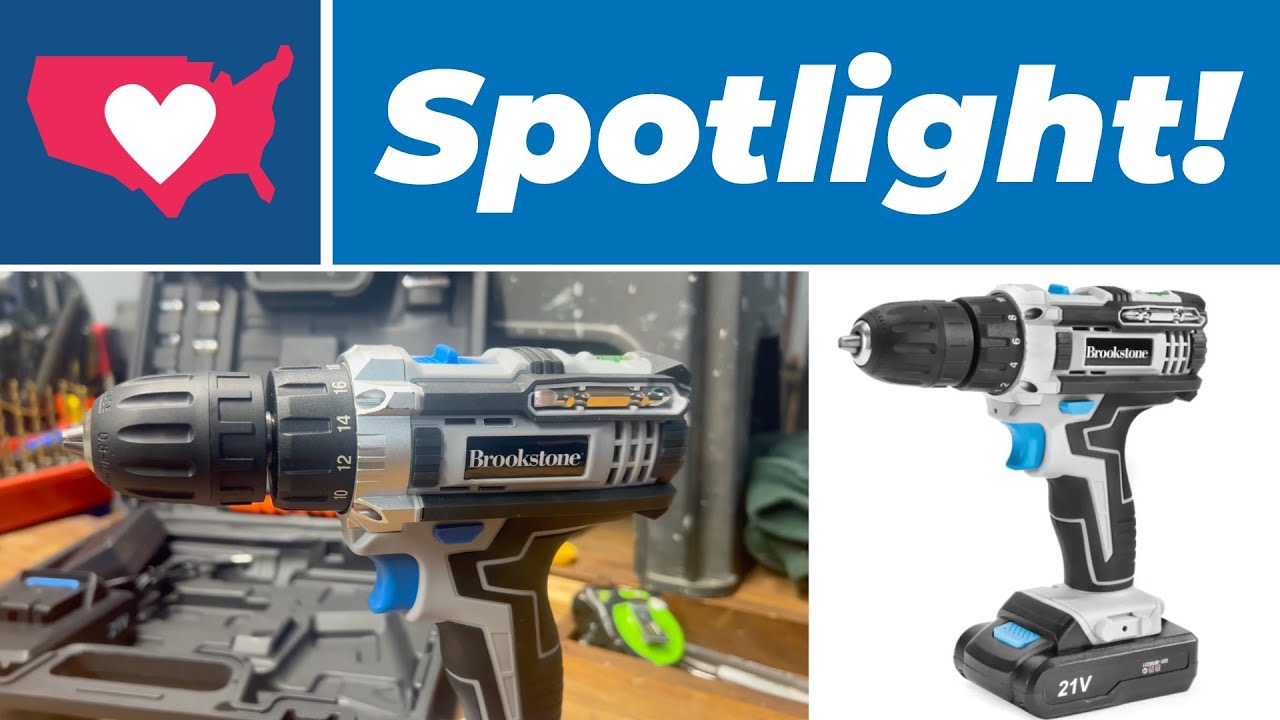 Brookstone Drill Kit | Compact Cordless Power Drill for Home & DIY Projects