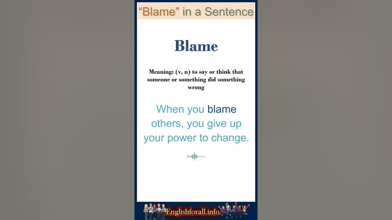 Blame meaning | Blame in a Sentence | Most common words in English #