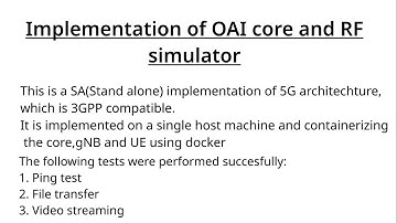 OpenAirInterface(Core and RF Simulator)