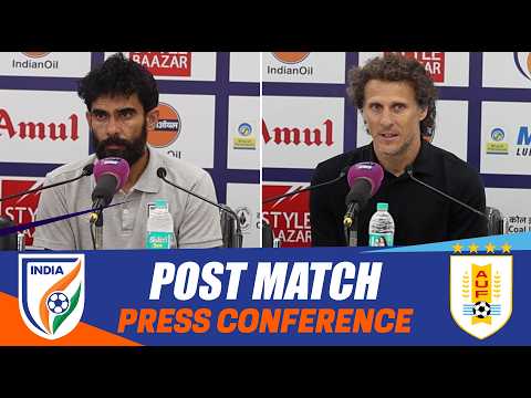 India vs Uruguay Post-Match Press Conference | Diego Forlán & Khalid Jamil | IND 1-6 URU