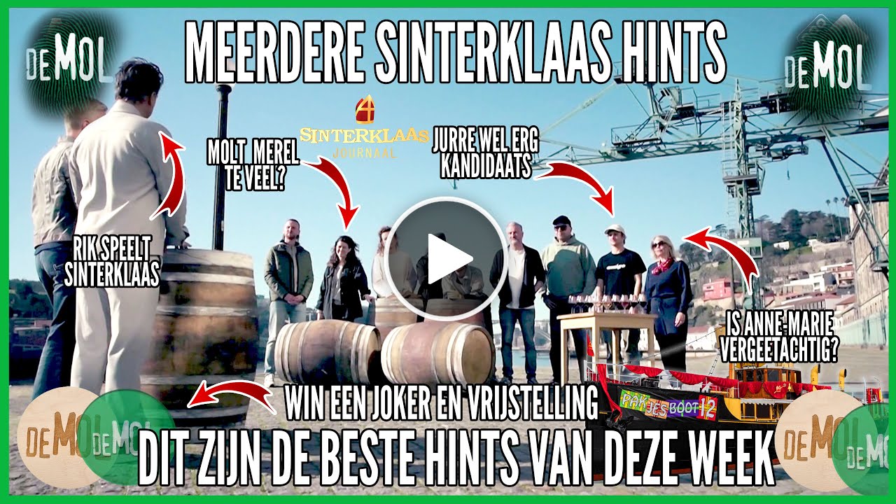 WIE IS DE MOL AFLEVERING 2 MET OPVALLENDE SINTERKLAAS HINTS EN IS DE MOL EEN MAN OF EEN VROUW? 