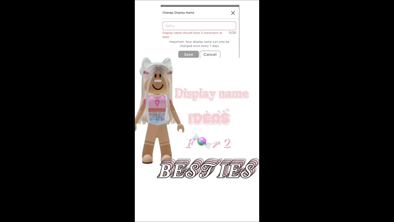 Display Name Ideas For Besties Roblox Youtube