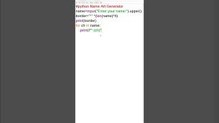 Python Name Art Generator 😍 | Beginner Python Project #shorts #coding #programming #pythonlearning