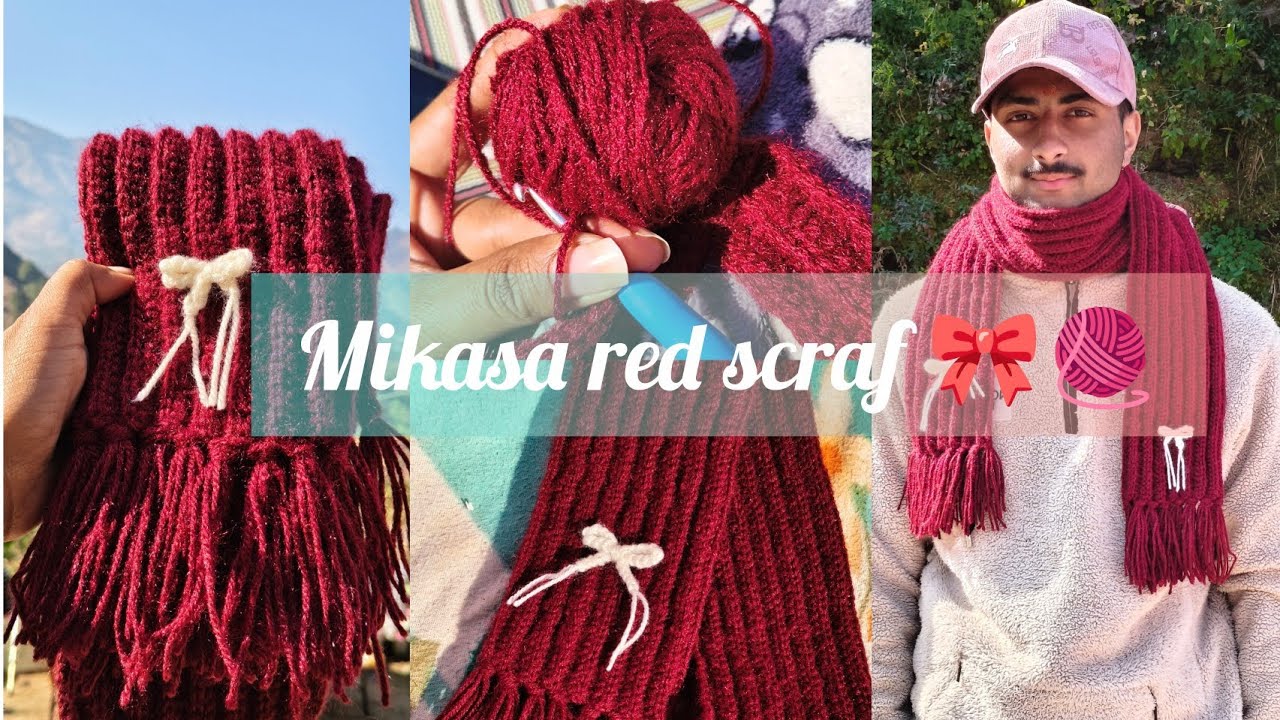 How to make Mikasa red scraf🎀||full tutorial for beginners 