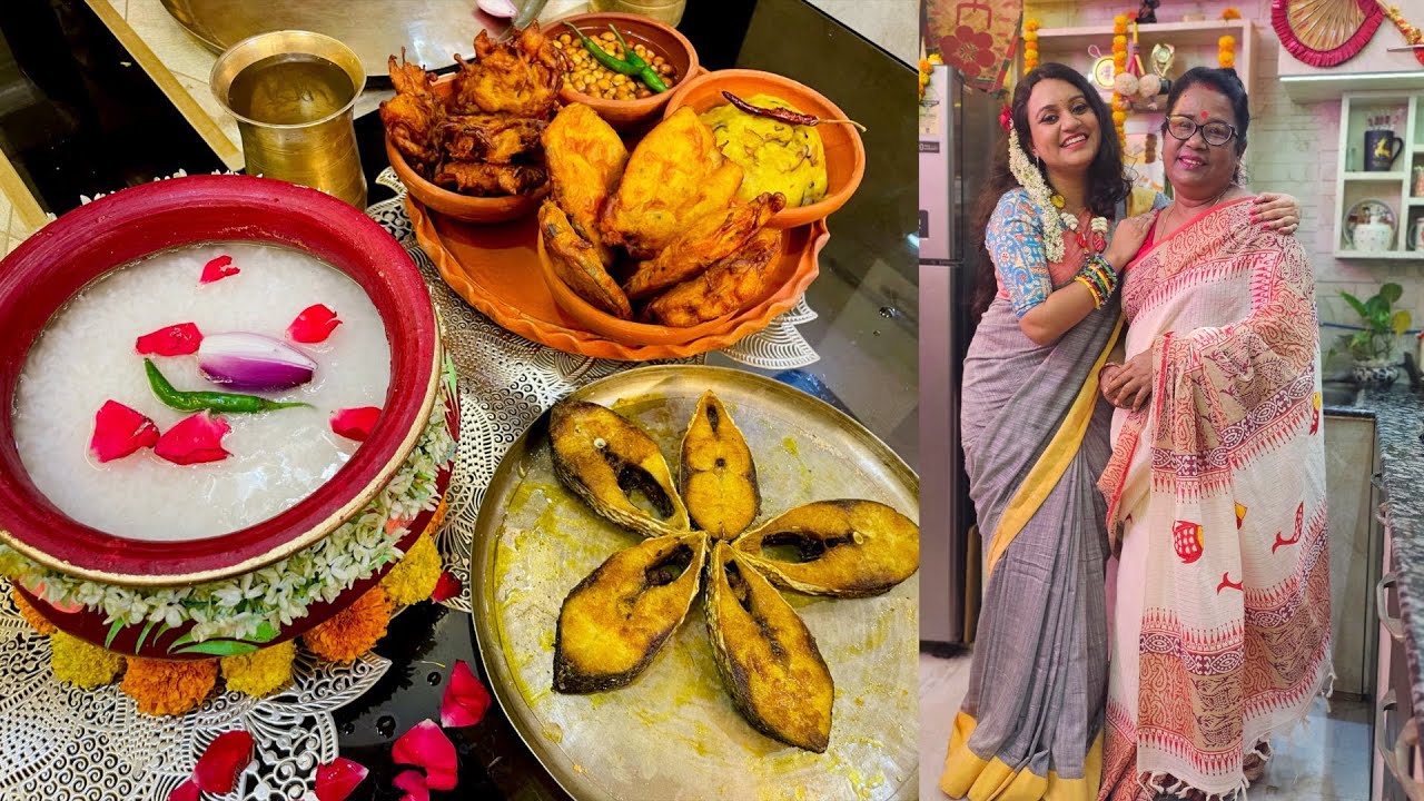 বছরের প্রথম ইলিশ দিয়ে খেলাম পান্তা সাথে পেঁয়াজি,বেগুনি আলু চোখা | শুভ পয়লা বৈশাখ🌾 ১৪৩২ 🍚🌸