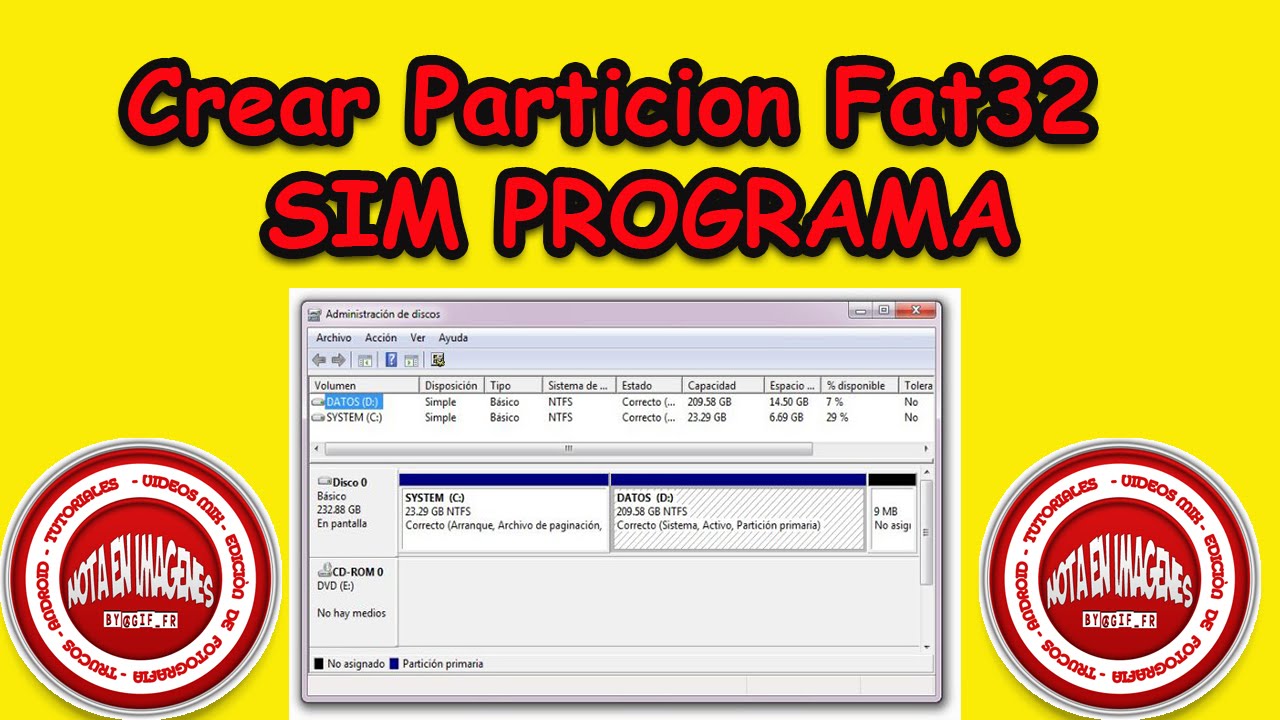 Crear Partici n En Fat32 Sin Programa En Windows 7 8 1 Y 10 En Espa ol 